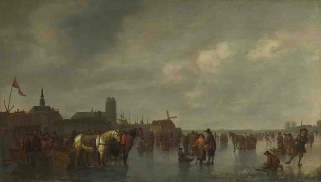 Abraham van Calraet Scene on the Ice outside Dordrecht A4 Photo Print