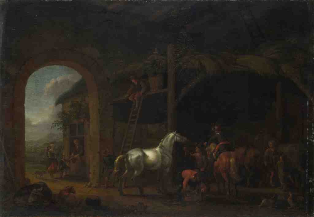 Abraham van Calraet The Interior of a Stable A4 Photo Print