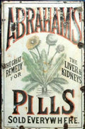Abrahams Pills Sign Vintage Retro Advert Ads A4 Photo Print