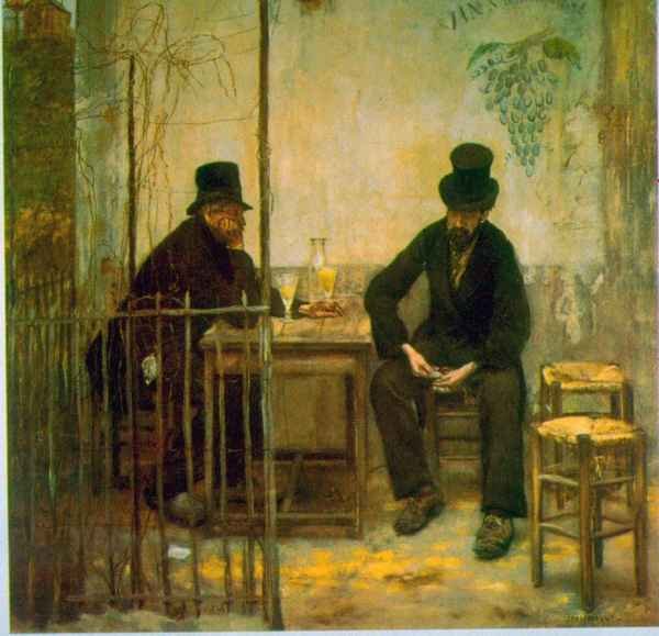 Absinthe Drinkers by Raffaelli Impressionism A4 Photo Print