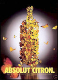 Absolut Citron Butterfly Vintage Retro Advert Ads A4 Photo Print