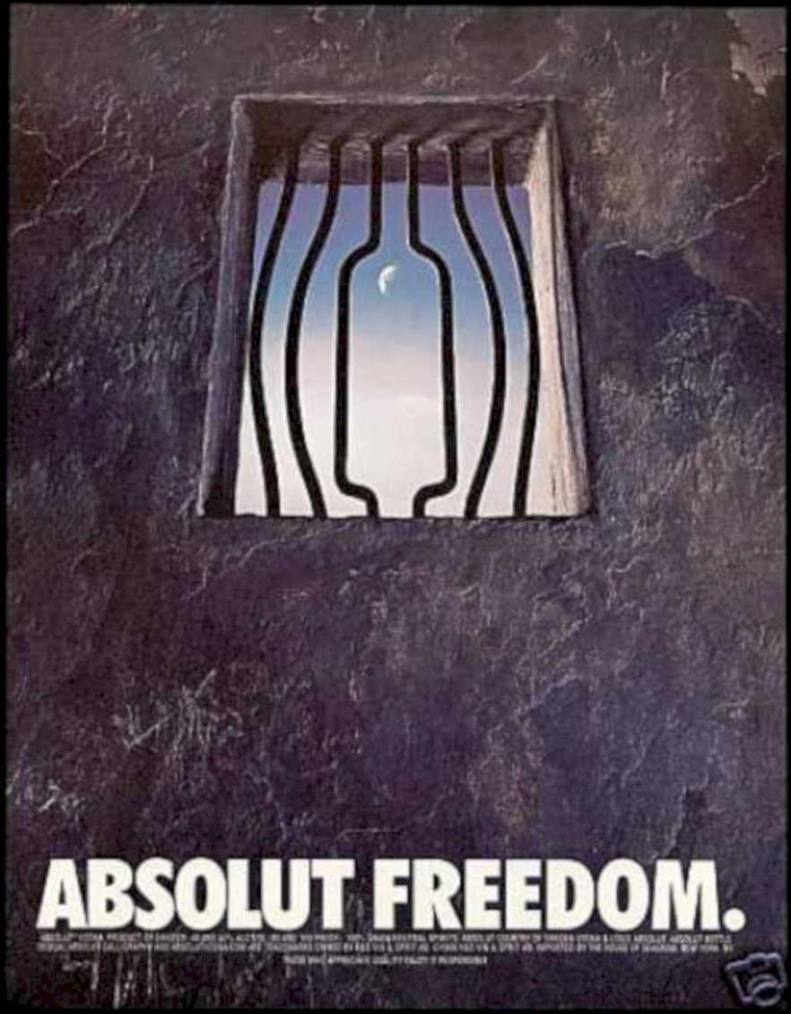Absolut Freedom Sky Vintage Retro Advert Ads A4 Photo Print