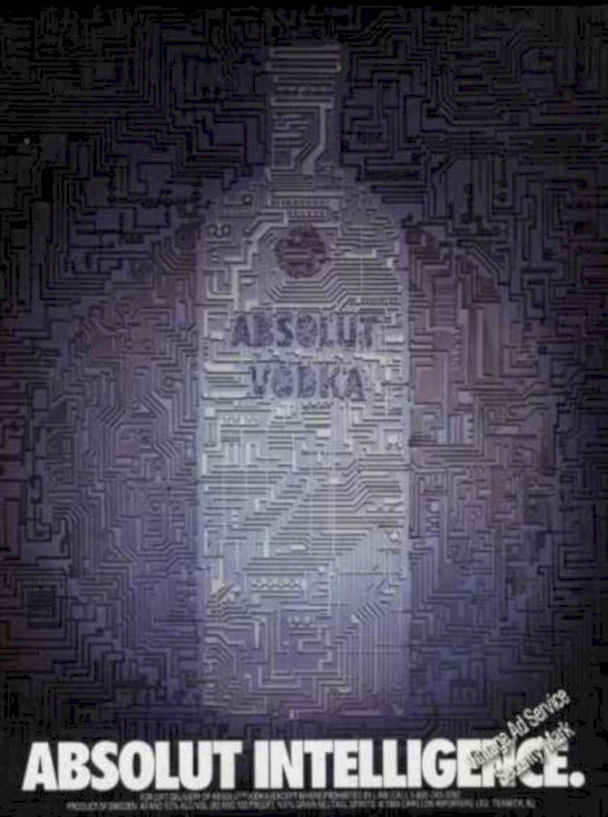 Absolut Intelligence Vodka Vintage Retro Advert Ads A4 Photo Print