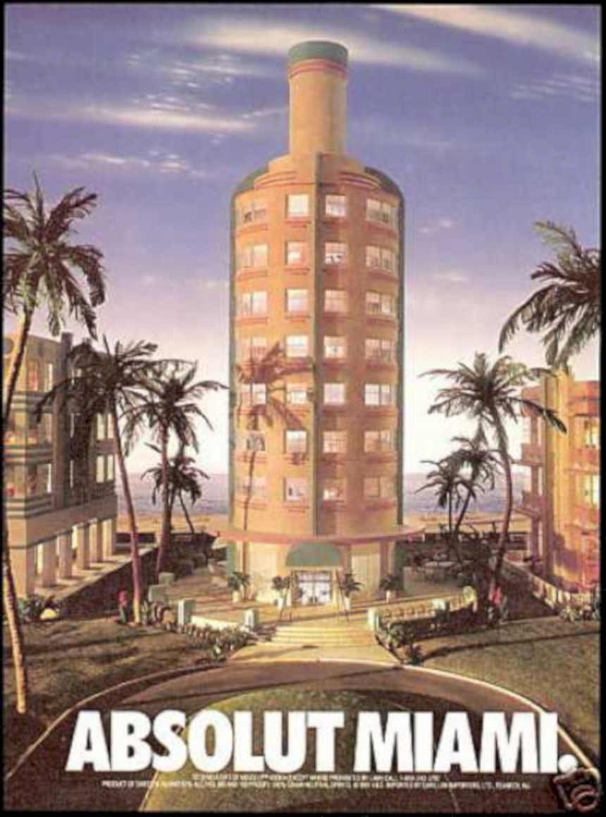 Absolut Miami Sunset Vintage Retro Advert Ads A4 Photo Print