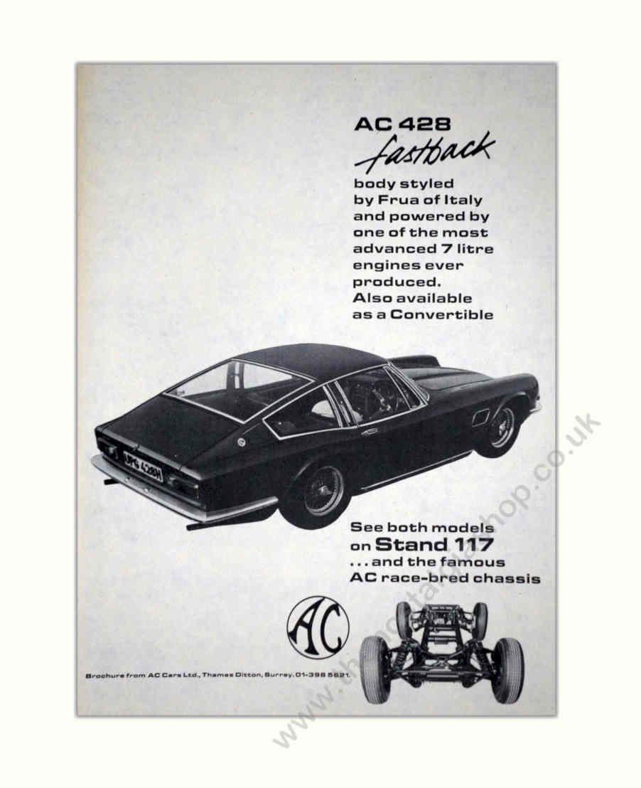 Ac 428 Fastback Vintage Retro Advert Poster A4 Photo Print
