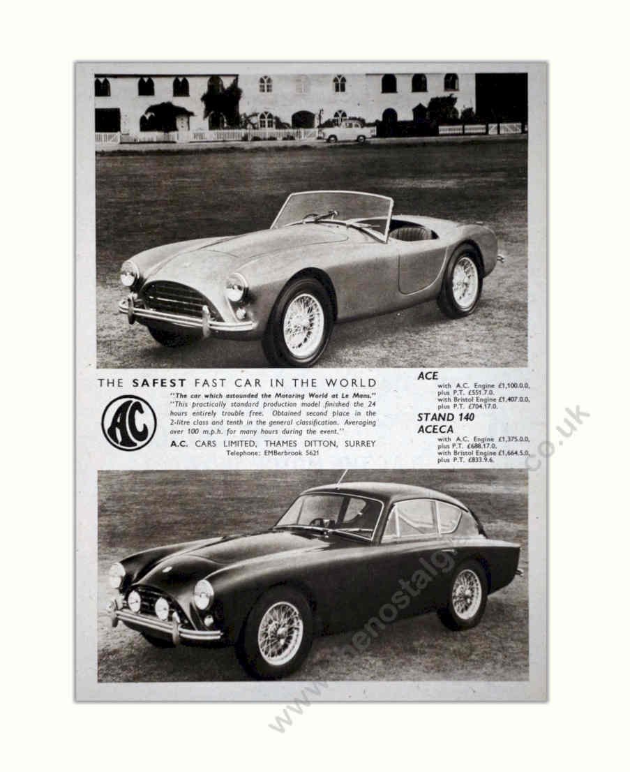 Ac Cars 1950s Vintage Retro Advert Poster A4 Photo Print
