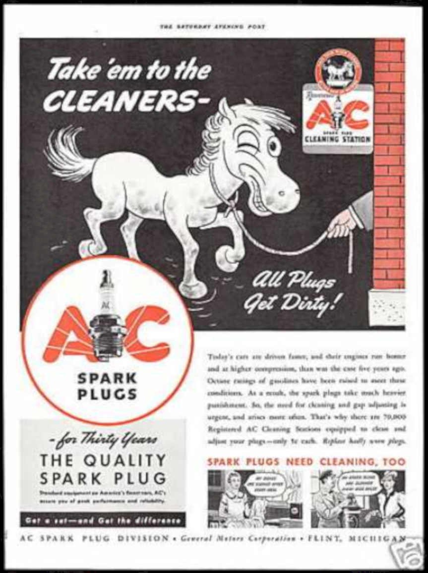 Ac Spark Plugs Vintage Retro Advert Ads A4 Photo Print