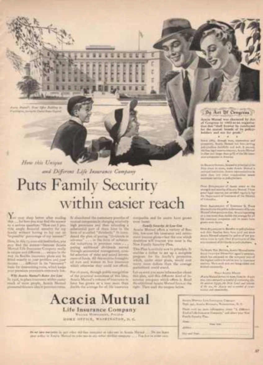 Acacia Family Security Vintage Retro Advert Ads A4 Photo Print
