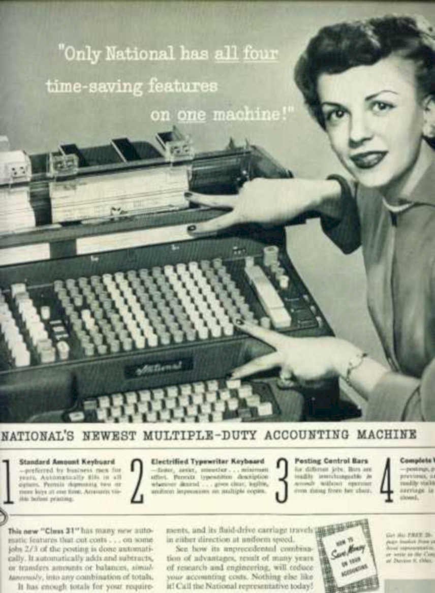 Accounting Machine Vintage Retro Advert Ads A4 Photo Print