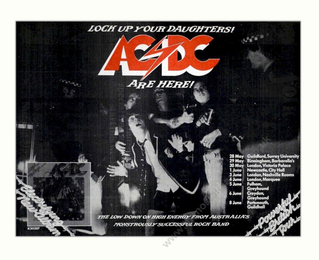 Acdc Here Vintage Retro Advert Poster A4 Photo Print