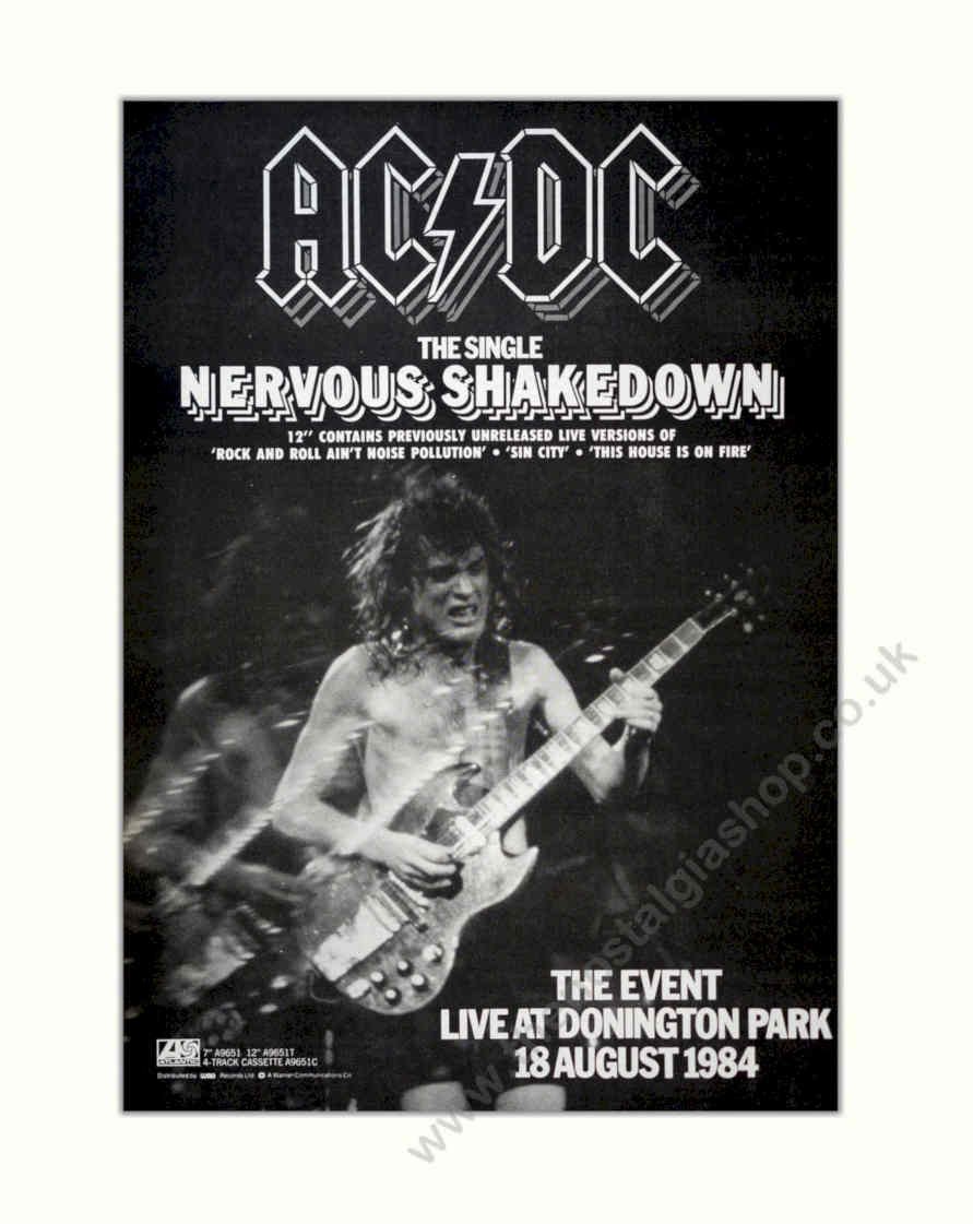 Acdc Nervous Shakedown 1 Vintage Retro Advert Poster A4 Photo Print
