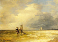 Achebach Andreas Fishing Along The Shore Art A4 Photo Print