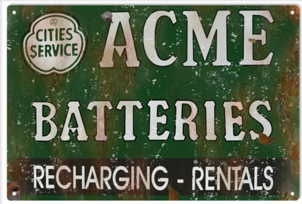 Acme Batteries Cities Vintage Retro Advert Ads A4 Photo Print
