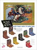 Acme Cowboy Boots 1950s Vintage Retro Advert Poster A4 Photo Print