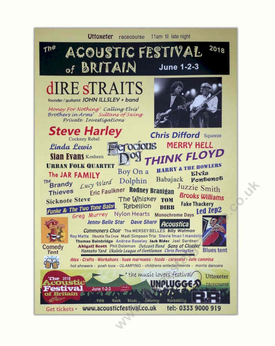 Acoustic Festival Uttoxeter Vintage Retro Advert Poster A4 Photo Print
