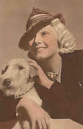 Actress Jean Harlow and a dog Vintage A4 Photo Print