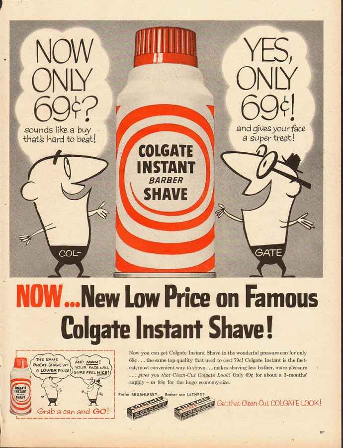 Ad For Colgate Instant Barber Shave barber advert A4 Photo Print