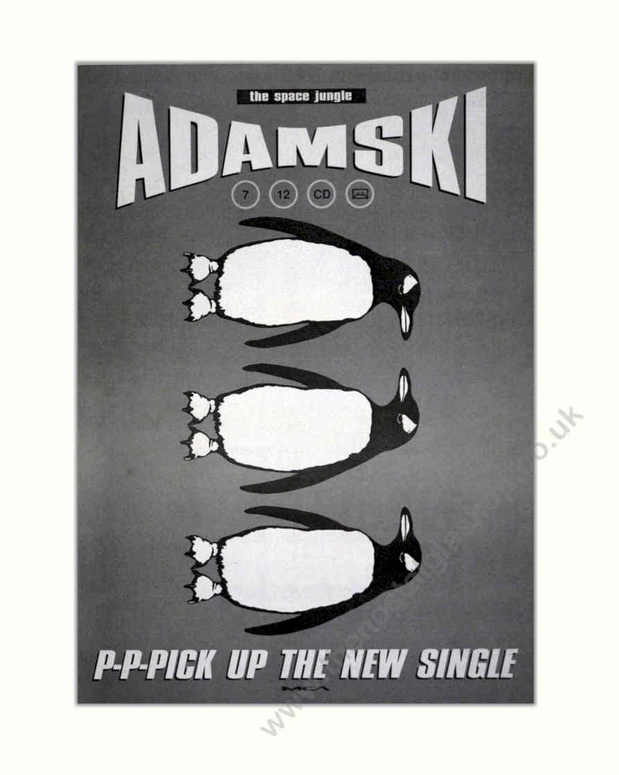 Adamski Penguins Single Vintage Retro Advert Poster A4 Photo Print