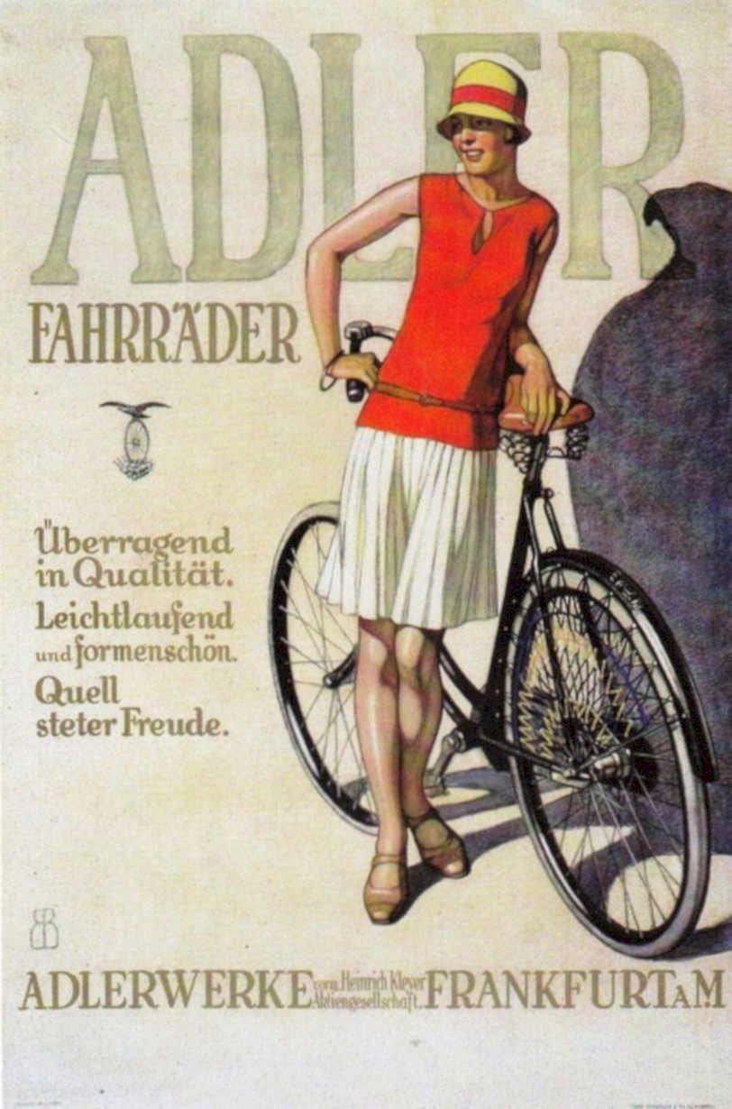 Adler Bicycle Basket Vintage Retro Advert Ads A4 Photo Print