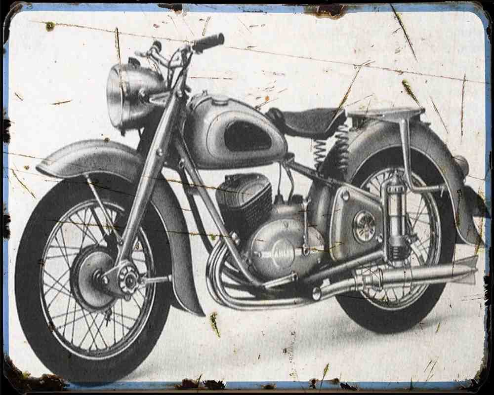 Adler Favorit 01 Motorbike Vintage Aged A4 Photo Print