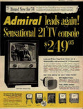 Admiral Tv Console Vintage Retro Advert Ads A4 Photo Print
