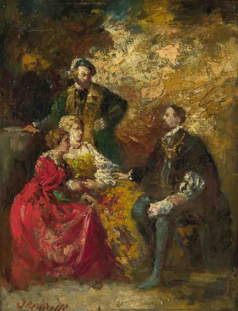 Adolphe Monticelli Conversation Piece A4 Photo Print