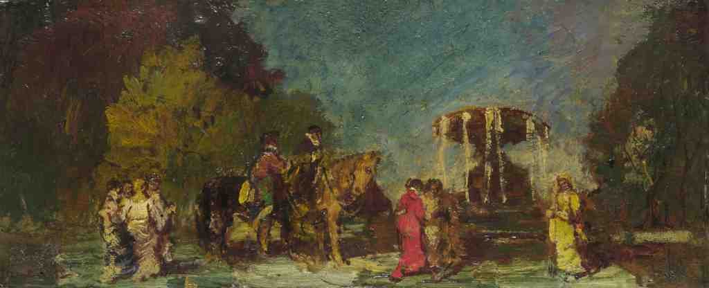 Adolphe Monticelli Fountain in a Park A4 Photo Print