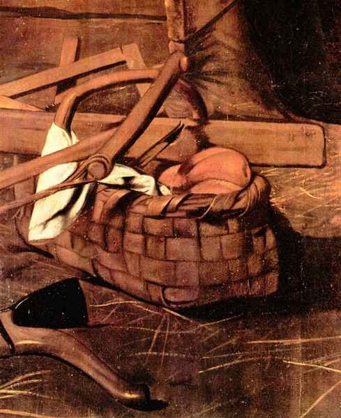 Adoration of the Shepherds detail by Caravaggio A4 Photo Print