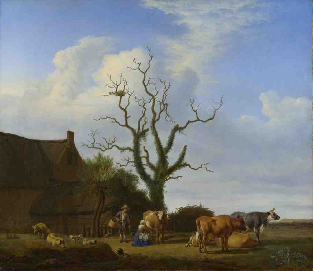 Adriaen van de Velde A Farm with a Dead Tree A4 Photo Print