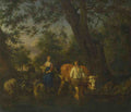 Adriaen van de Velde Peasants with Cattle fording a Stream A4 Photo Print