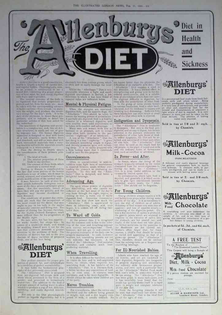 Advert Allenburys Diet Oxo advert A4 Photo Print