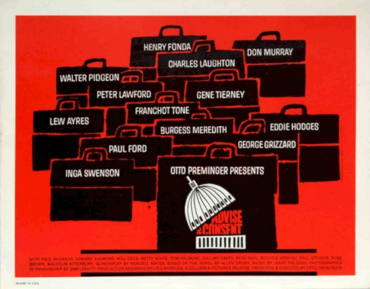 Advise Consent Movie Vintage Retro Advert Poster A4 Photo Print