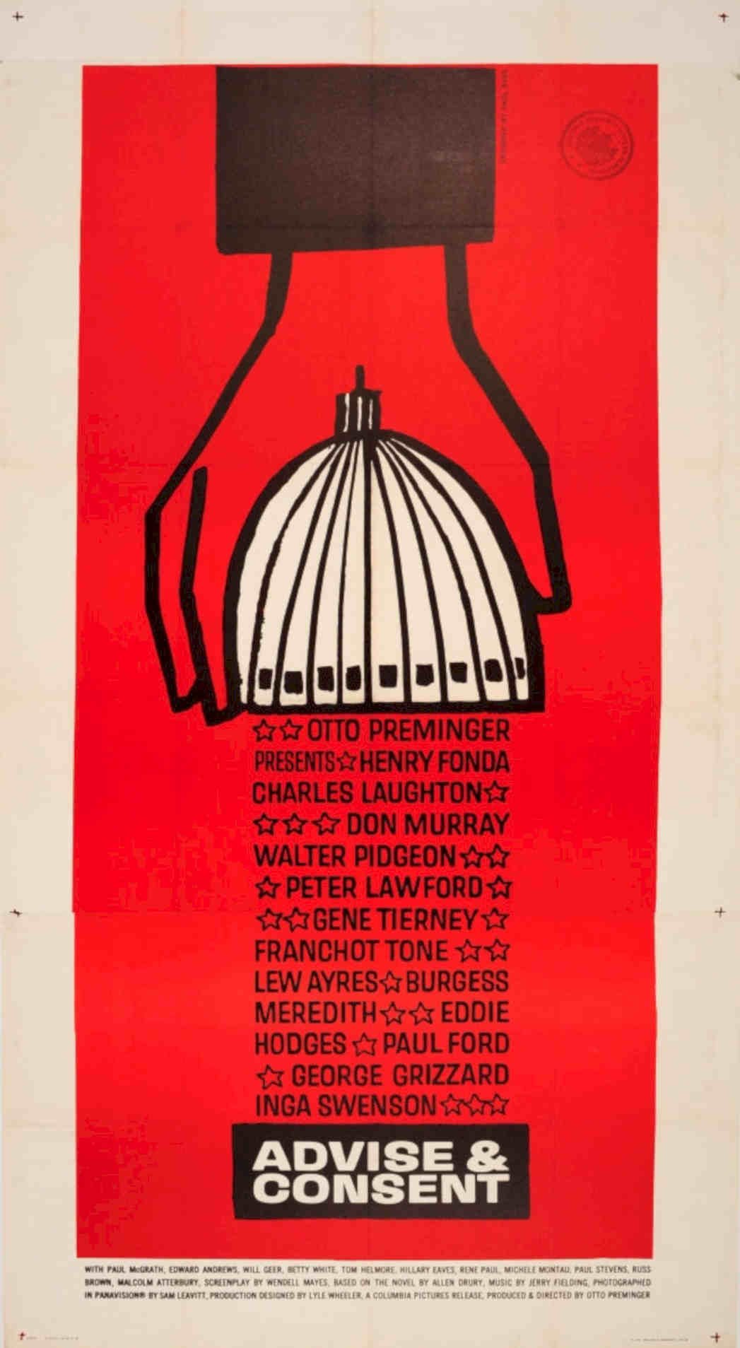 Advise Consent Preminger Vintage Retro Advert Poster A4 Photo Print