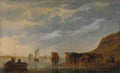 Aelbert Cuyp A Herdsman with Five Cows by a River A4 Photo Print