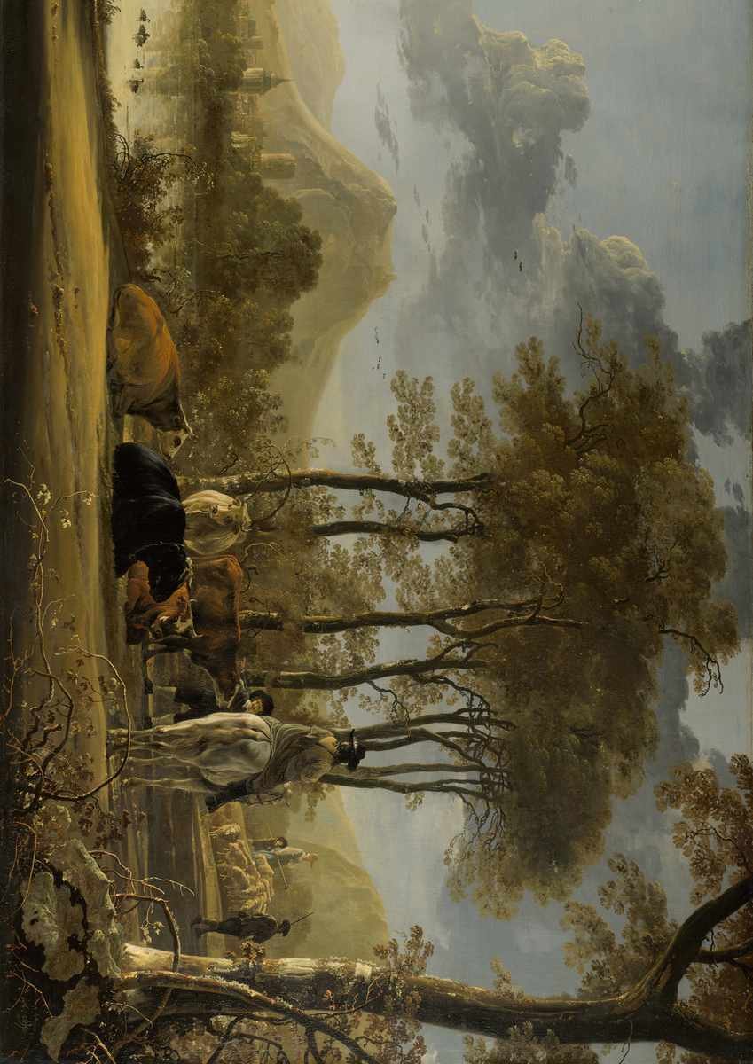 Aelbert Cuyp River Landscape with Horseman and Peasants A4 Photo Print