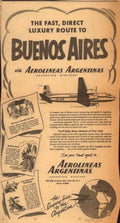 Aereo Dc6 Buenos Vintage Retro Advert Ads A4 Photo Print