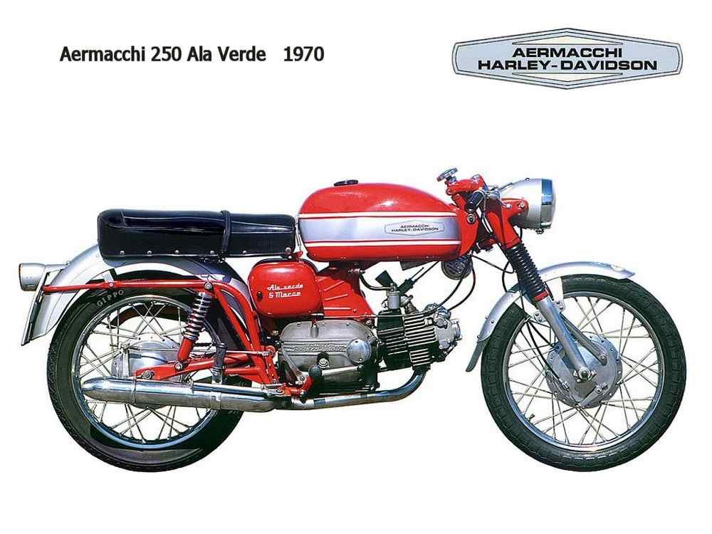 Aermacchi 250 Ala Verde 1970 motorbike A4 Photo Print