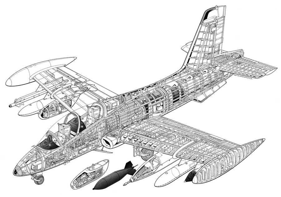 Aermacchi MB 339 cutaway A4 Photo Print