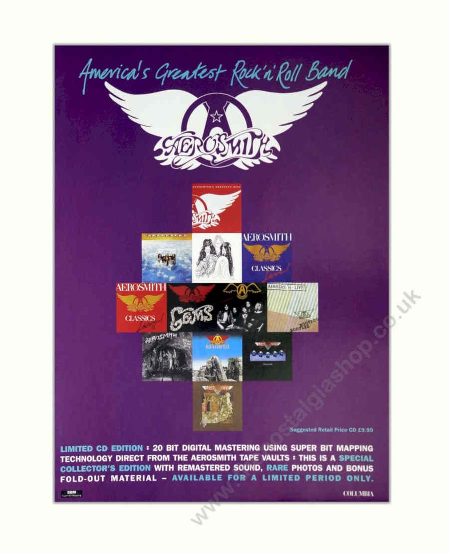 Aerosmith Classics Cd Vintage Retro Advert Poster A4 Photo Print