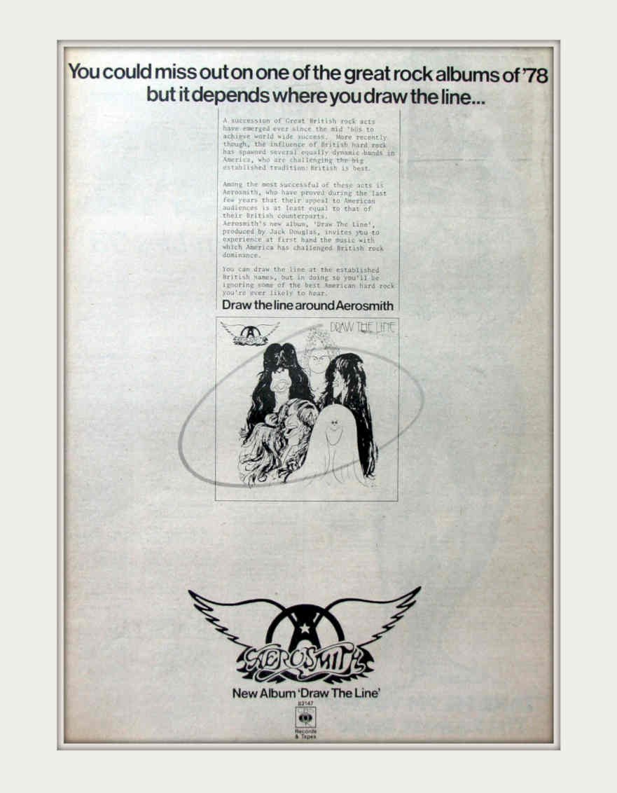 Aerosmith Draw Line Vintage Retro Advert Poster A4 Photo Print