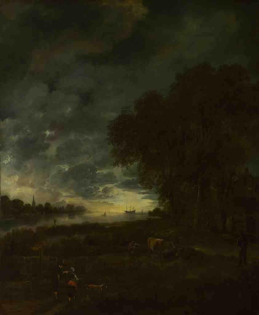 Aert van der Neer A Landscape with a River at Evening A4 Photo Print