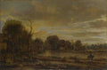 Aert van der Neer A River Landscape with a Village A4 Photo Print