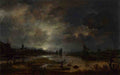 Aert van der Neer A River near a Town, by Moonlight A4 Photo Print