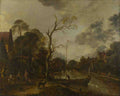 Aert van der Neer A View along a River near a Village at Evening A4 Photo Print