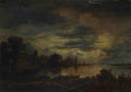 Aert van der Neer A Village by a River in Moonlight A4 Photo Print