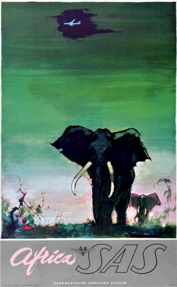 Africa Sas Elephant Vintage Retro Advert Poster A4 Photo Print