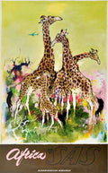 Africa Sas Giraffes Vintage Retro Advert Poster A4 Photo Print