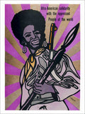African American Solidarity Black Panther Poster 1969 Vintage Retro Advert Post