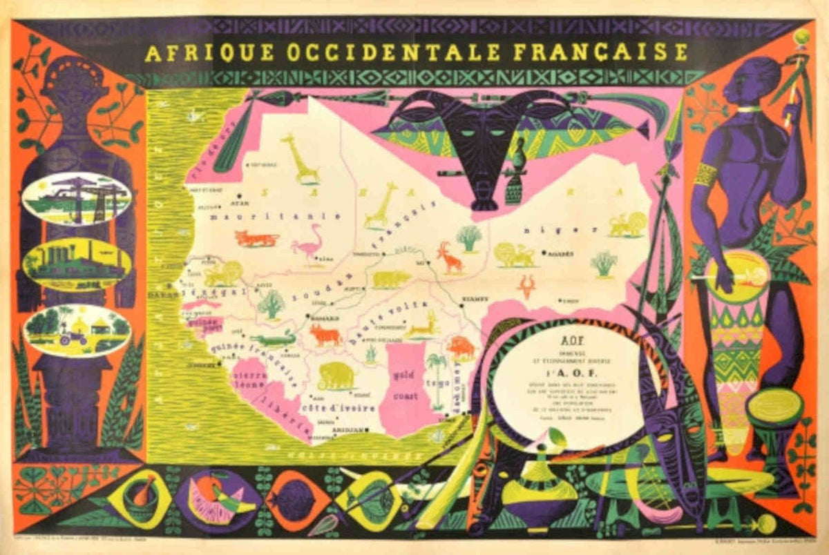 Afrique Occidentale Fra Vintage Retro Advert Poster A4 Photo Print