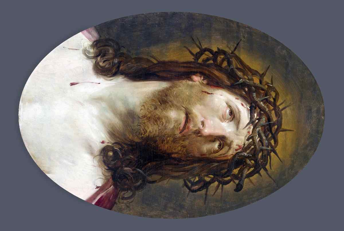 After Guido Reni Head of Christ Crowned with Thorns A4 Photo Print